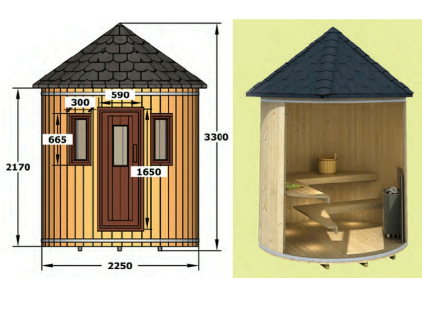 Sauna Finlandesa 400 con presauna de 4 a 6 personas - PisciHome