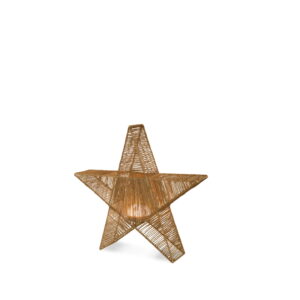 Lampara con forma de estrella ideal para Navidad de fibra natural y trenzada a mano sin cables